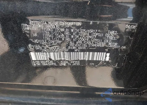 2006 Toyota Rav4 from USA, damaged, VIN JTMZD33V565021359